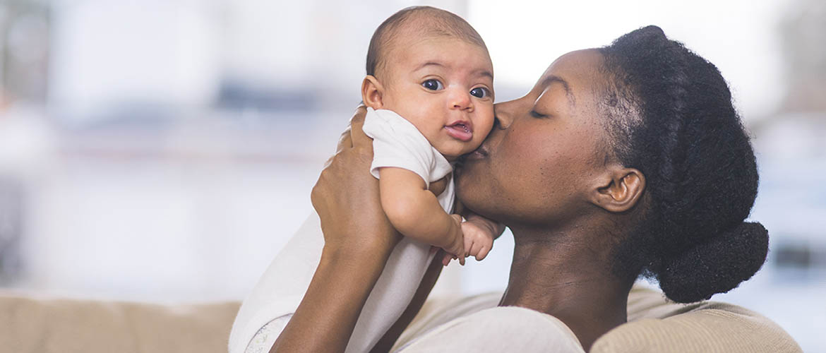 African American mom with infant